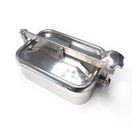 ManHole Cover, SS304 square handhole manhole door feeding port sanitary grade normal pressure rectangular(Single : 150x250x4 wall thickness)