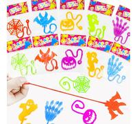 Mani Appiccicose Bambini, Sticky Hands, Halloween Mano Appiccicosa Giocattolo, Colorato Sticky Hands Giocattoli , Manina Appiccicosa, per Le Bomboniere di Halloween, Colore Casuale (24 PCS)
