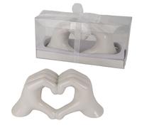 Mani Cuore in porcellana bianca 19x9 cm in scatola regalo BOMBONIERA 1FEV