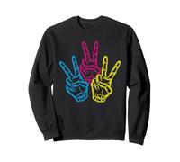Mani della pace - Vintage colorato hippie amante della pace Felpa