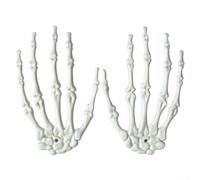 Mani di scheletro di Halloween, a grandezza naturale, realistiche, in plastica, 2 pezzi, per feste spettrali, casa infestata, teatro, anatomia, strumento educativo (bianco)