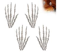 Mani di Scheletro di Halloween,Halloween Decorazioni Horror,Scheletro di Halloween,Realistico a Grandezza Naturale con Le Mani di Scheletro di Plastica Recise per Decorazioni di Halloween Props,2 Paia