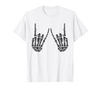 Mani di Scheletro Gotico Rocker Hands Halloween Rock Music Maglietta