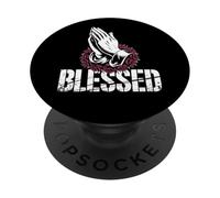 Mani preganti benedette - Rosario vintage religioso cristiano PopSockets PopGrip Adesivo