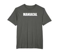 Maniacal - Tipografia di Parole Divertenti Maglietta, Uomo Taglie Grandi, Asfalto, 6X Tall