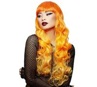 Maniacale Panic Psichedelico Sunrise Sirena Parrucca Donna Lungo Arancio Costume