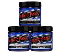 Manic Panic Blue Moon Classic Creme, Vegan, Cruelty Free, Semi Permanent Hair Dye 3 x 118ml
