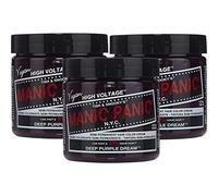 MANIC PANIC Deep Purple Dream Classic - Colore per capelli semi-permanente, ad alta adesione, 3 pezzi, color mora, viola per capelli scuri e chiari, vegano, senza PPD e ammoniaca
