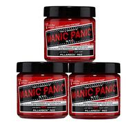 Manic Panic Pillarbox Red Classic Creme, tinta semipermanente per capelli rossa vegana e cruelty-free, 3 x 118 ml