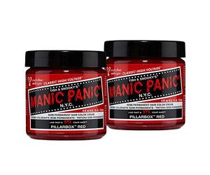 Manic Panic Pillarbox Red Crème Classic, colorazione semipermanente vegana e cruelty-free per capelli, 2 x 118 ml