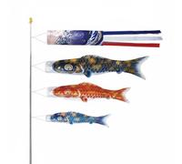 Manica a Carpa Giapponese Bandiera Decorativa Stendardo Carpa Vessillo Giapponese in Raso Durevole con Colori Brillanti Adatta per Vetrine Cortili, size to 1