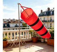 Manica a Vento Bandierina Segnavento con Asta per Casa e Terrazzo, Indicatori di Direzione del Vento da 80 100 150 e 200 cm, Maniche a Vento ad Alta Visibilità per Esterni(Red,2 m (6.6 ft))