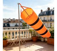 Manica a Vento Bandierina Segnavento con Asta per Casa e Terrazzo, Indicatori di Direzione del Vento da 80 100 150 e 200 cm, Maniche a Vento ad Alta Visibilità per Esterni(Orange,0.8 m (2.6 ft))