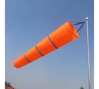 Manica a Vento Kit Completo Windsock con Palo, Windsock da Aviazione con Banda Riflettente, Indicatori di Direzione del Vento per Esterno, Bandiera per Misurazione(Orange,L-0.8m(2.6ft))