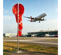 Manica a Vento Manica a Vento Aeroportuale per Esterni, Antistrappo Kit Robusto con Banderuola Girevole Indicatori Sospesi Della Direzione del Vento(Pole Height: 2.1 m/6.9 ft)
