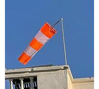 Manica a Vento Manica a Vento da Aeroporto in Tessuto Oxford 0.8m/1m/1.5m, Indicatore di Direzione del Vento da Esterno con Palo, Bandiera Segnavento Lunga(Orange,L-1m(3.3ft))