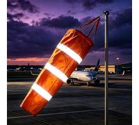 Manica a Vento Maniche a Vento Ad Alta Visibilità per Aeroporto e Parco Agricolo, Maniche a Vento Impermeabili, Bandiera Antivento da Esterno con Asta da 150 cm(Orange,0.8 m (2.6 ft))