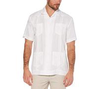 Manica corta 100% lino Guayabera, Bright White, Medium di Cubavera uomo