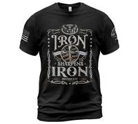 Manica Corta Custom Iron Sharpens Iron Proverbs 27:17,Religious,Funny Christianty Short Sleeve Morbida Mezza Manica Comoda Crew Neck T-Shirt per Campeggio Sport Running M