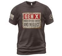 Manica Corta Gen X Raised On Hose Water And Neglect,Generation X T-Shirt Uomo Casual Short Sleeve Morbida Crew Neck T-Shirt per Campeggio Escursionismo Running M