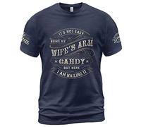 Manica Corta Its Not Easy Being My Wife's Arm Candy,Funny Husband And Wife Mezza Manica Morbida Crew Neck T-Shirt Comoda Short Sleeve per Campeggio Escursionismo Running M