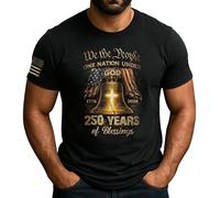 Manica Corta One Nation Under God,Christianty,250Th Anniversary,Patriotic T-Shirt Uomo vestibilità Short Sleeve Comoda Crew Neck T-Shirt per Campeggio Running Sport L