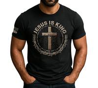 Manica Corta One Nation Under God,Christianty,Religious,Jesus Crew Neck T-Shirt Morbide Mezza Manica Comoda Short Sleeve per Sport Running Escursionismo XL