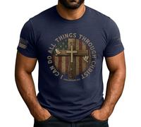 Manica Corta One Nation Under God,Christianty,Religious,Jesus Mezza Manica Morbide Short Sleeve vestibilità Crew Neck T-Shirt per Escursionismo Campeggio Running XXL