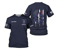 Manica Corta Personalized EMS EMT Student Paramedic Emergency Medical Technician,Custom Name Mezza Manica Sport Short Sleeve Comoda T-Shirt Uomo per Lavoro Running Escursionismo S