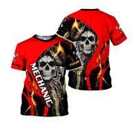 Manica Corta Personalized Mechanic 3D Tool Box Short Sleeve vestibilità Mezza Manica Comoda Crew Neck T-Shirt per Running Lavoro Campeggio S