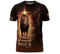 Manica Corta Personalized Normal Isn't Coming Back Jesus Is,Custom Religious,Christianty Crew Neck T-Shirt Casual Short Sleeve Morbida Mezza Manica per Campeggio Escursionismo Running M