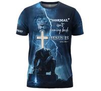 Manica Corta Personalized Normal Isn't Coming Back Jesus Is,Custom Religious,Christianty T-Shirt Uomo Morbida Mezza Manica Comoda Short Sleeve per Sport Campeggio Running 3XL