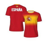 Manica Corta Spain Flag Gradient Color Crew Neck T-Shirt Unisex Mezza Manica Morbide Short Sleeve per Quotidiano Estate Adulto S