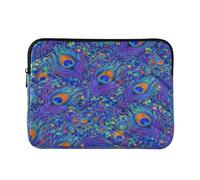 Manica del computer portatile delle piume blu viola, manica impermeabile del computer portatile da 13,3 pollici per le donne