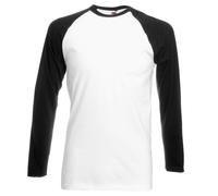 Manica lunga da uomo Baseball Tee - Fruit of the Loom T-shirt Raglan Top