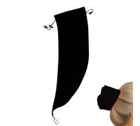 Manica lunga impermeabile per capelli, riutilizzabile, regolabile, per lavare la coda di cavallo, per donne, doccia, viaggi, piscina, spiaggia (nero, 1 pezzo)