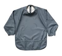 Manica lunga impermeabile tuta bambino svezzamento alimentazione bavaglino con cattura tutte le tasche per età 6-36 mesi, Navy con modello di frutta, Taglia unica