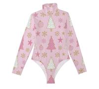 Manica lunga Uscire Top per le Donne Rose Natale Gingerbread Cookie, Biscotto Di Pan Di Zenzero Di Natale, Large