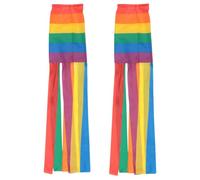 Manica Vento Arcobaleno Sospesa Colorata 2 Pezzi in Poliestere | Doppio Bordo Cucito, Corde Intrecciate Solide, Clip Nichelata e Girevole Robusta, per Ringhiere e Pali