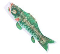 Manica Vento Carpa Verde in Raso, Decorazione Sospesa per Casa | Forma di Pesce, Colore Vivace, Danza la Brezza, per Esterno e Ambiente Domestico