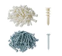 MANICAF Tasselli isolanti, tasselli da 30 mm per isolamento, set da 100 tasselli in cartongesso, tasselli, facciata isolanti (50 tasselli per facciate, 50 viti)