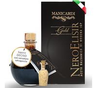 MANICARDI Aceto Balsamico di Modena IGP Nero Elisir Gold - Prodotto Italiano con salvagoccia - Denso Perfetto per Formaggi, Verdure, Carni Arrosto, Fragole e Gelato, da 250 ml