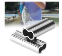 Maniche a crimpare in Rame, Doppio barilotto Manicotto da Filo da Pesca, 100 connettori per tubi in rame con manicotti a crimpare a doppia canna da 1 mm per Cavo, Funi(1.0mm*10mm)