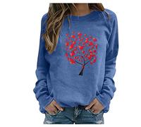 Maniche Donne O-Collo Camicetta Maglione Lungo Casual Vasi per Stampa Una Camicetta Donna Scimmia T Shirt, Blu, 3XL