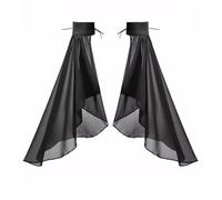 Maniche in tulle da donna, in tulle trasparente, per feste di nozze, Nero , L