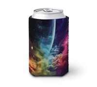 Maniche isolate riutilizzabili per tazze da caffè, motivo cielo e luna arcobaleno, divertenti e resistenti, in neoprene per bevande fredde e calde, porta bevande per caffè freddo
