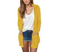 Maniche lunghe con scollo a V Lungo Maglia Cardigan Confortevole Aperto Fronte Cardigan Senza Bottoni Cardigan Leggero Casual Cardigan Cappotto a maglia con tasche a maniche lunghe Maglione con