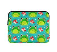Maniche per computer portatili imbottite grafiche custodie per laptop portatili universali da uomo accessori per computer per computer Air 13 manica rane carine funghi rossi verde acqua media