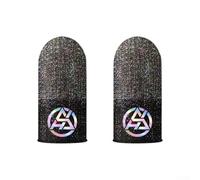 Maniche per pollice per dispositivi mobili da gioco con punte in fibra d'argento per supportare il tocco reattivo, i riflessi rapidi e il gioco (nero)