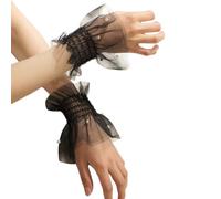 Maniche svasate false staccabili per maglione con cappuccio maniche decorative perle maniche svasate polso perline polsini polsini per bambini, Nero , Taglia unica